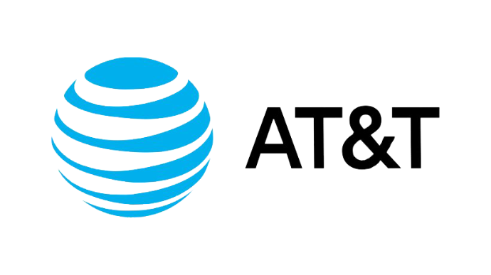 “AT&T logo - business internet and communication services